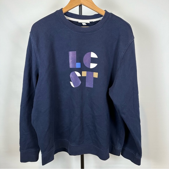 Lacoste Navy Logo Crewneck Sweatshirt SzXL - Picture 3 of 9